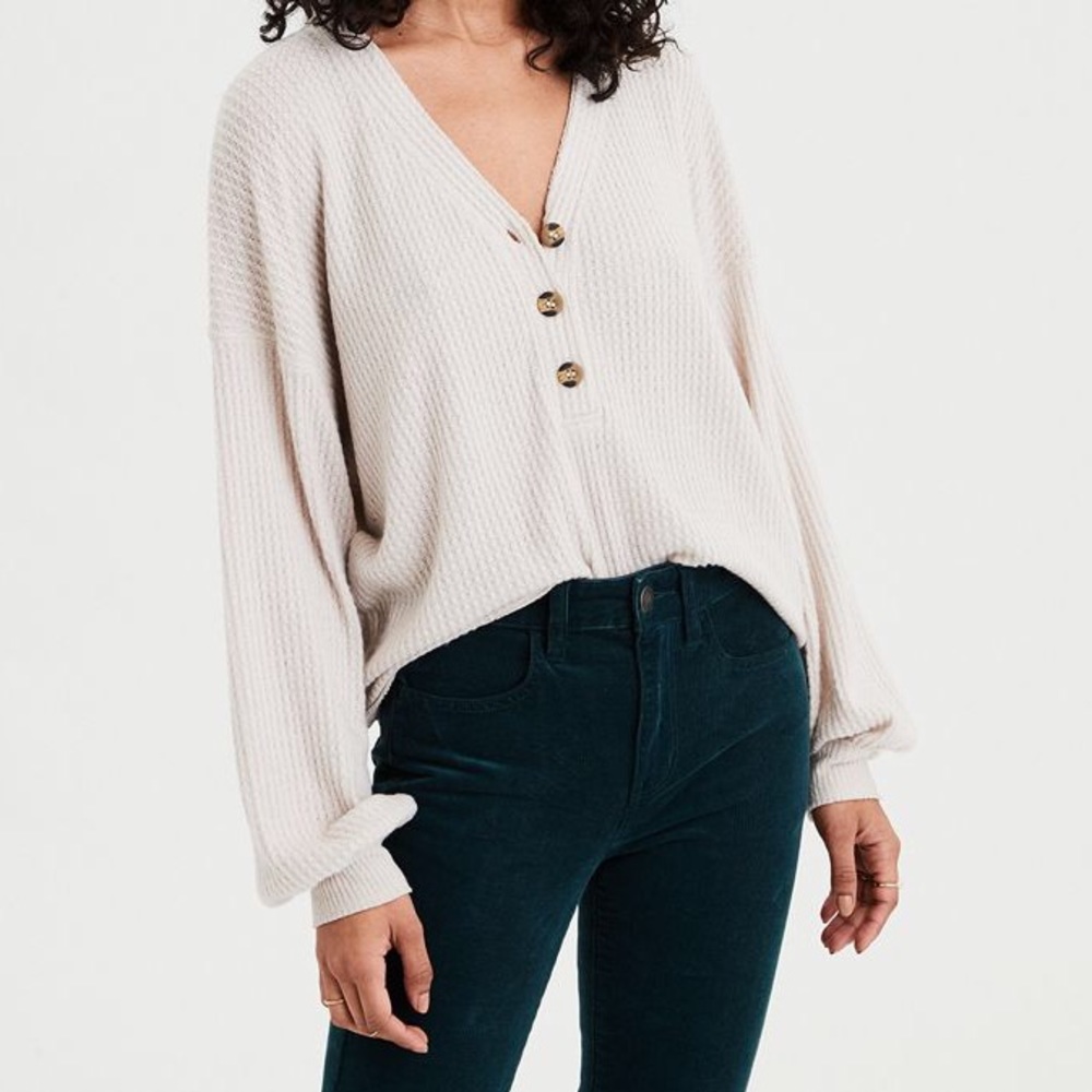 AE Waffle Plush Henley